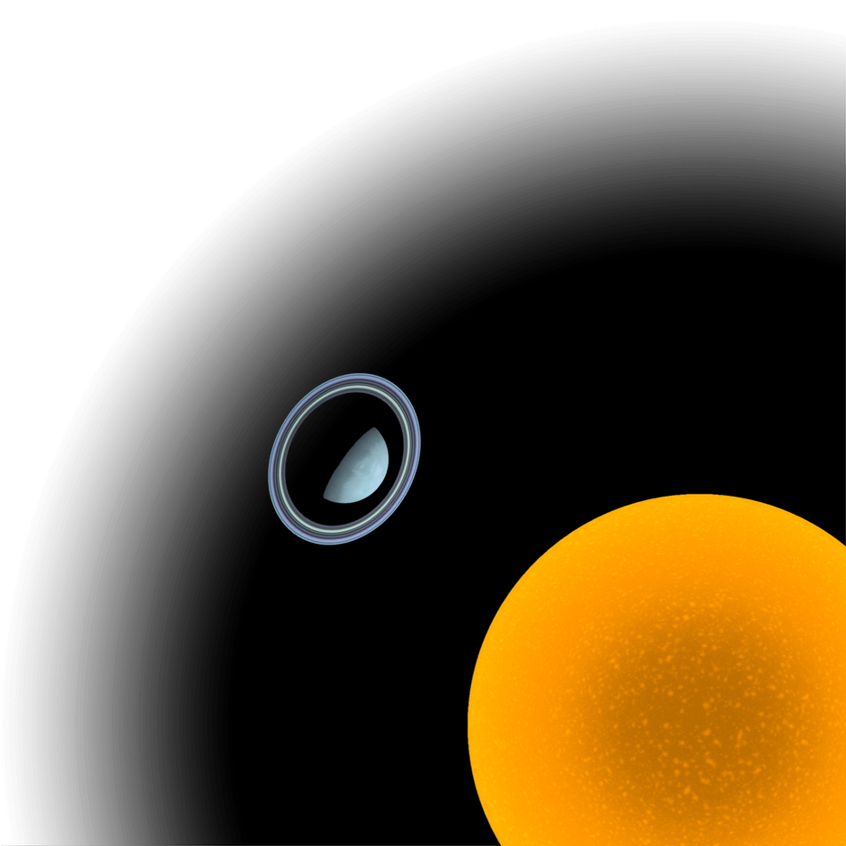 A sun and a ringed planet